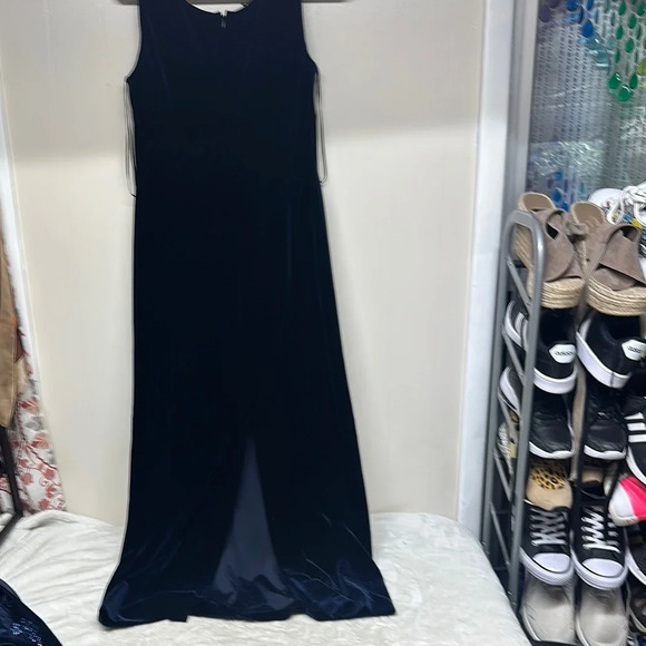 Adrianna Papell Royal Blue Square Neck Long Sleeve Gown with Jacket - Picture 6 of 15